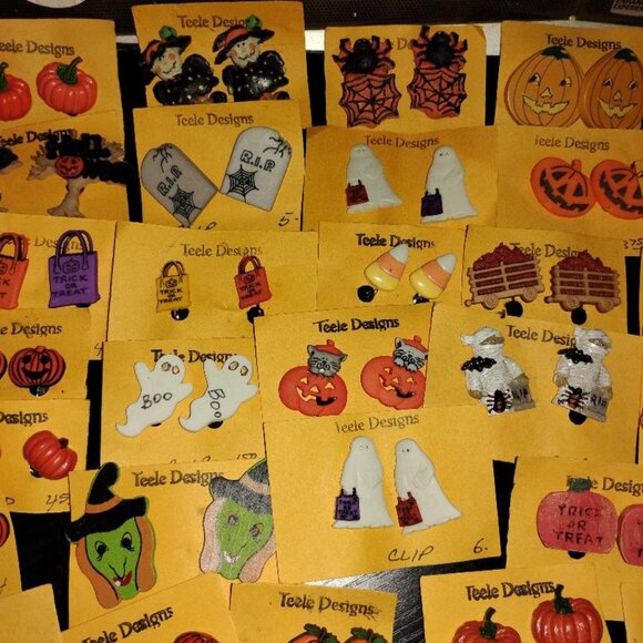 Halloween & Fall Earring Bundles. New. Clip On. 3 Pairs Plus Bonus. Super Cute. - Picture 1 of 6